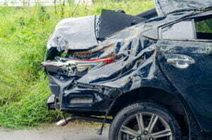 27206178 black car accident car beside road
